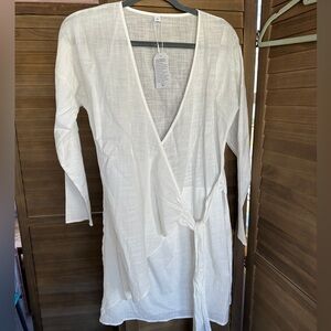White linen cover-up